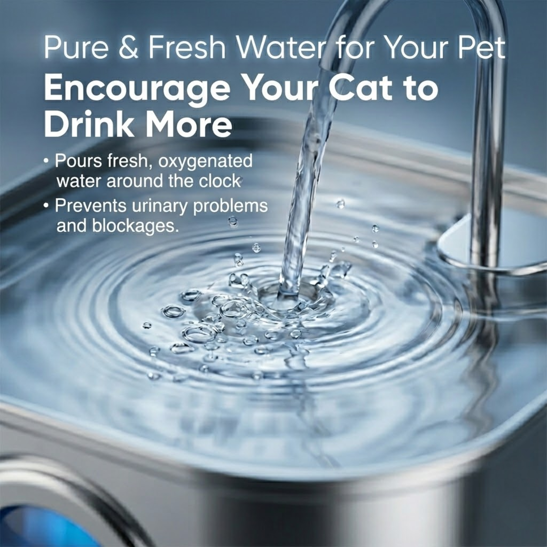 Cattella Stainless Steel Pet Fountain