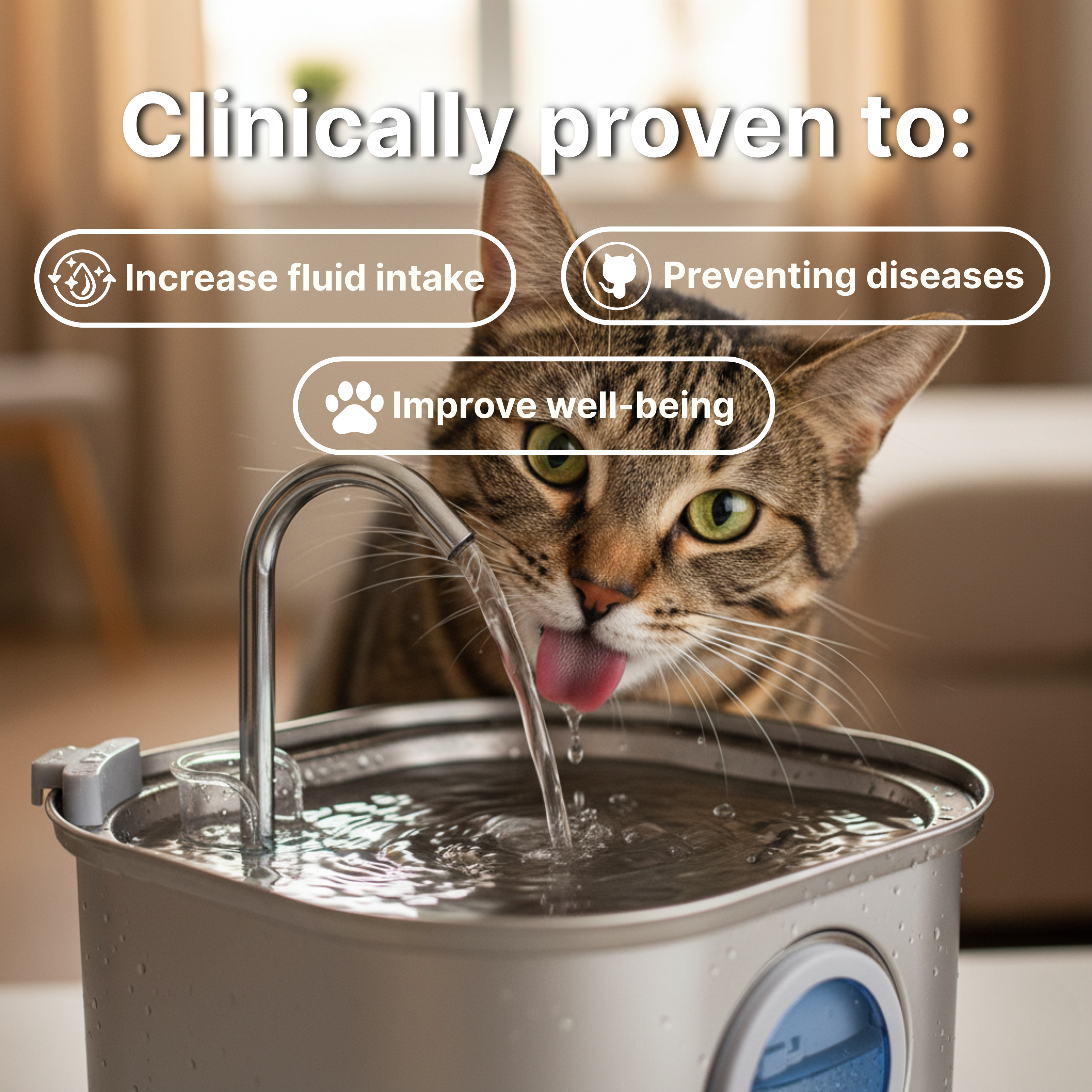 Cattella Stainless Steel Pet Fountain