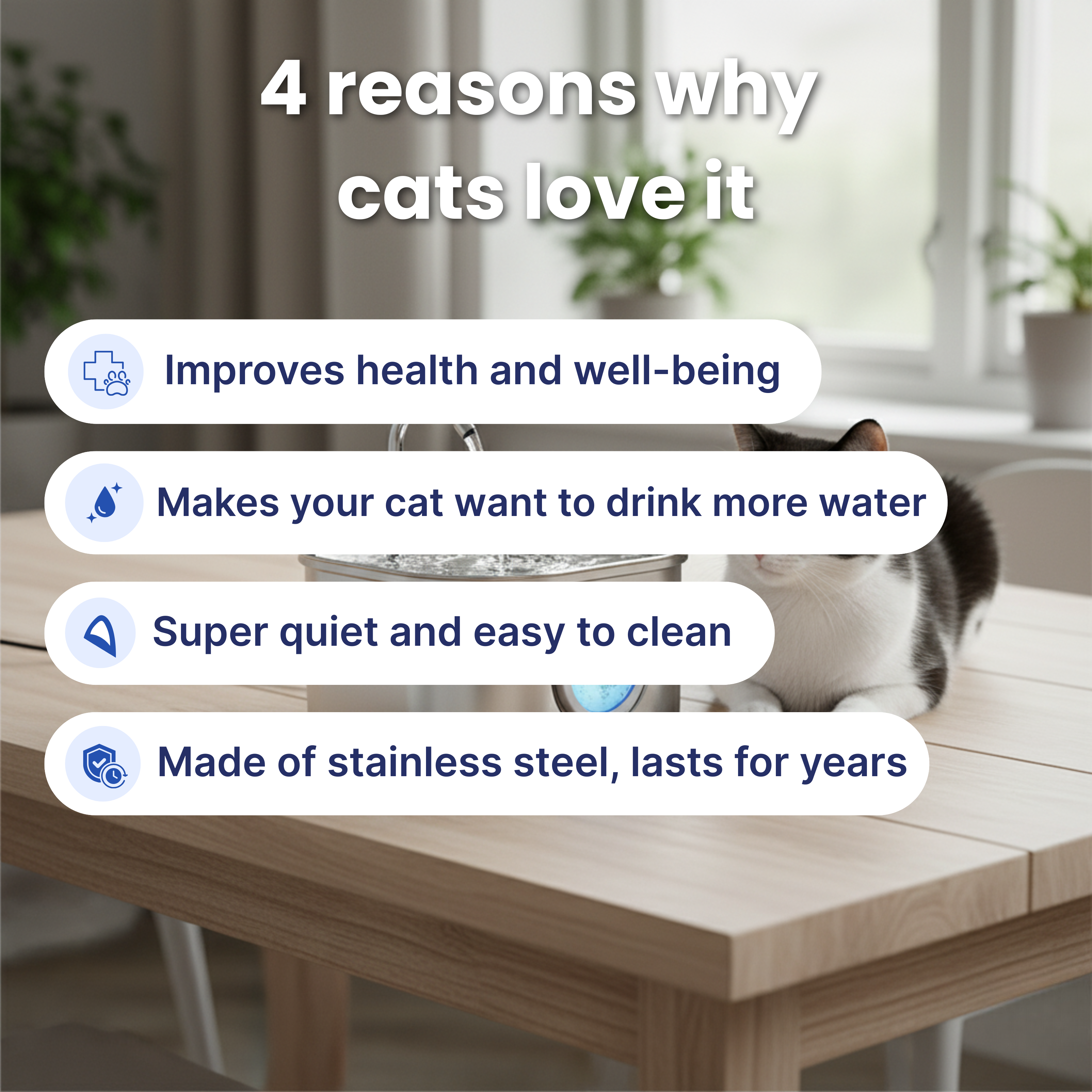 Cattella Stainless Steel Pet Fountain