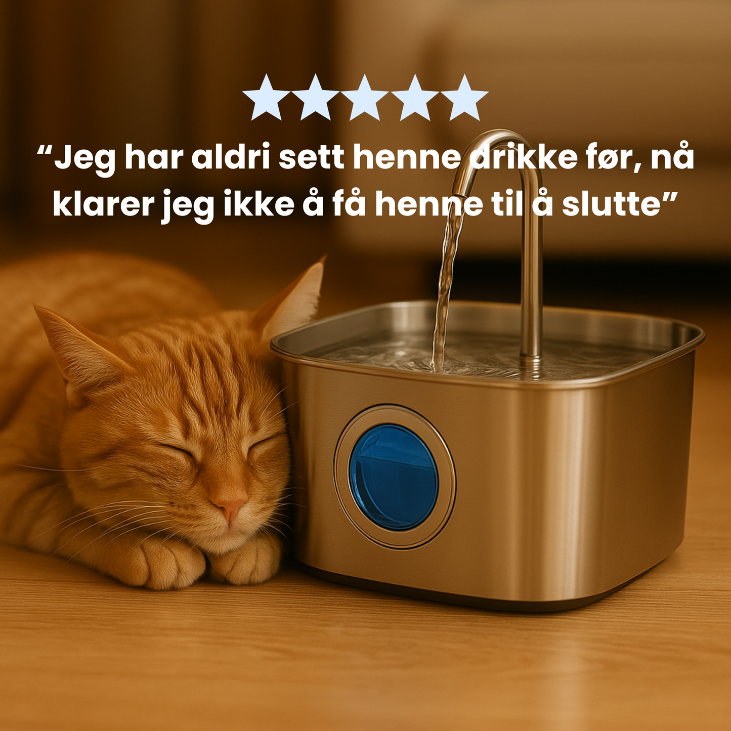 Kattellas Vannfontene i Rustfritt Stål