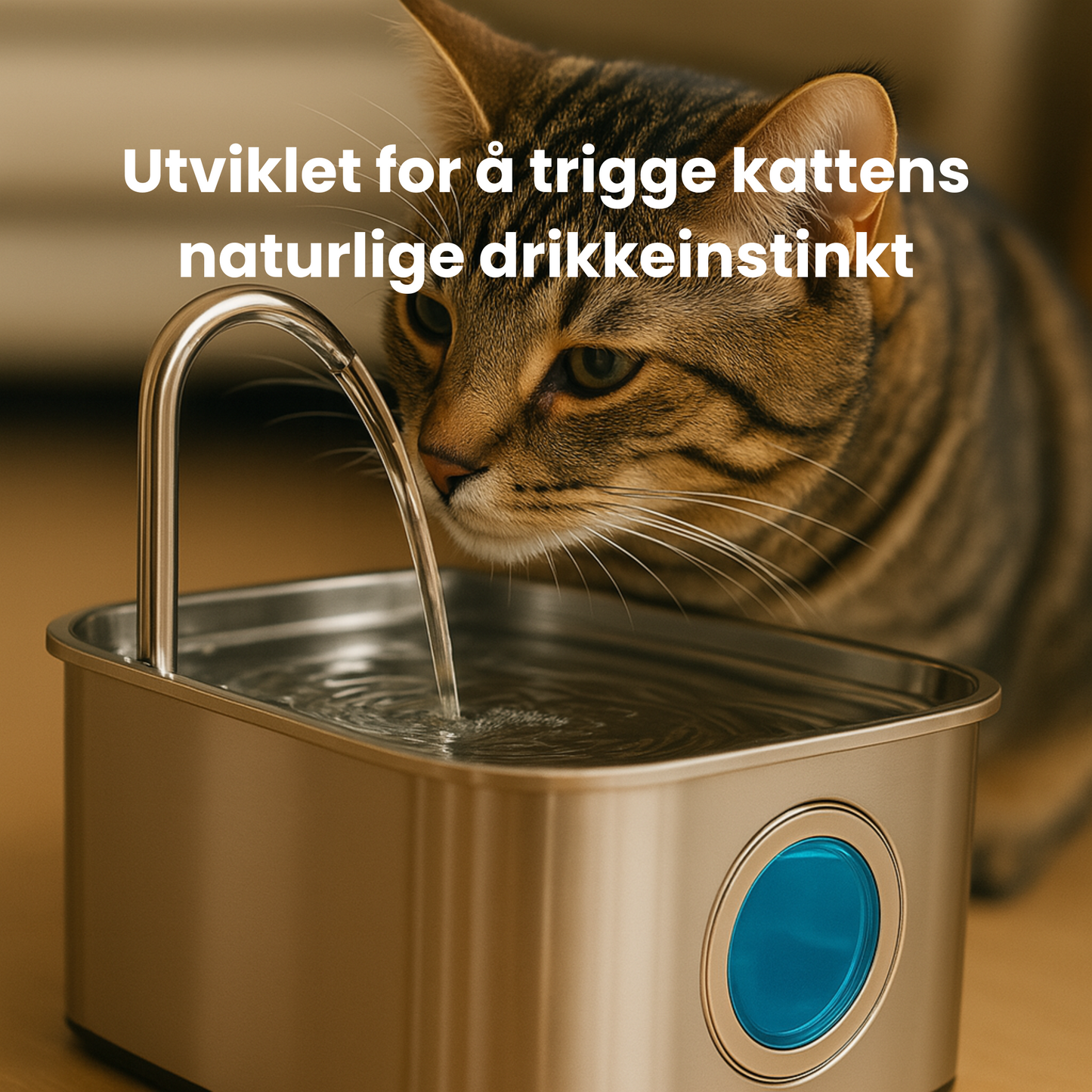Kattellas Vannfontene i Rustfritt Stål