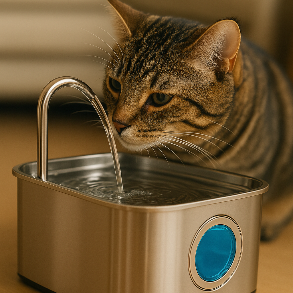 Kattellas Vannfontene i Rustfritt Stål